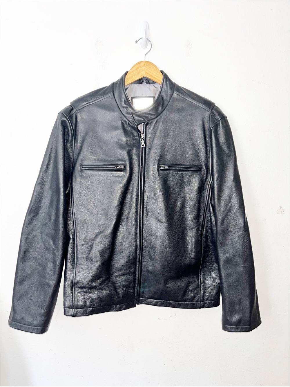 Reilly Olmes Black Leather Jacket Men’s Sz XL Moto